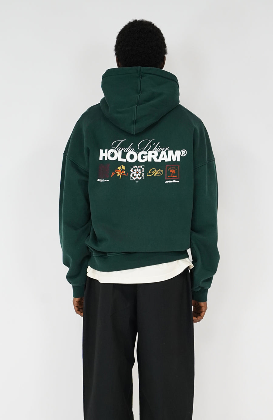 Hoodie Mosaic green