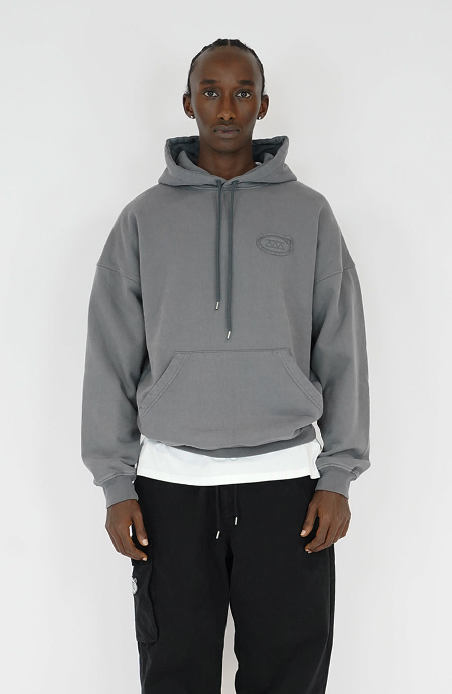 Torn grey streetwear hoodie – HOLOGRAM®