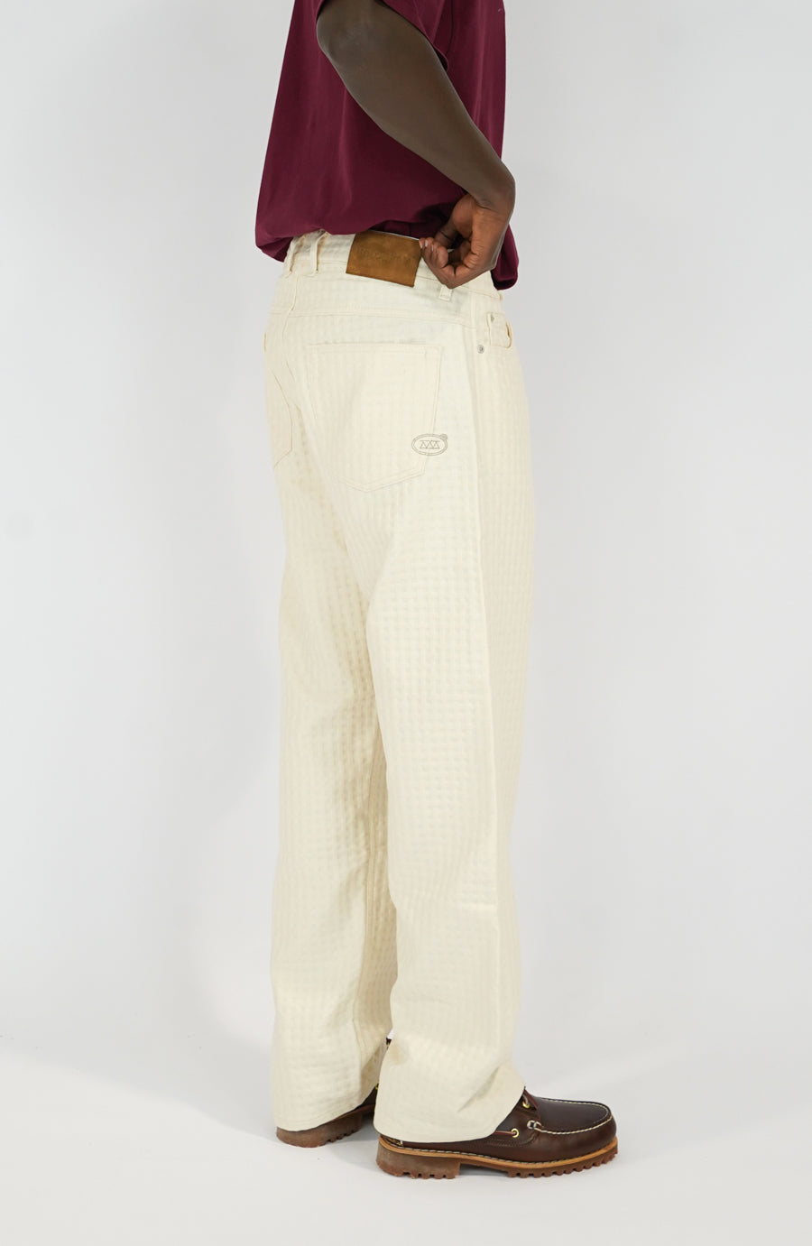 Pantalon streetwear Grid beige