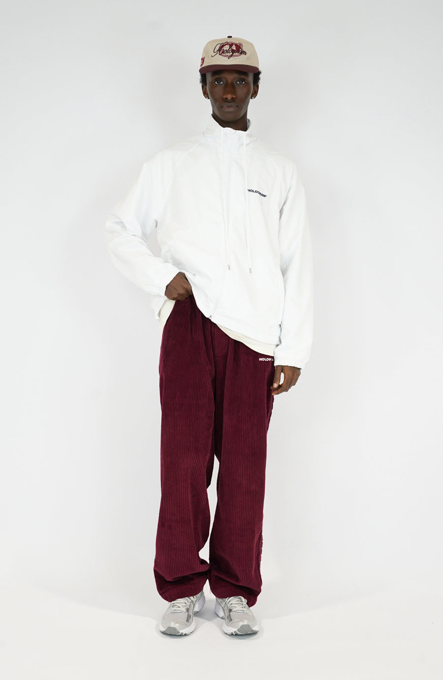 Pantalon streetwear Velvet burgundy