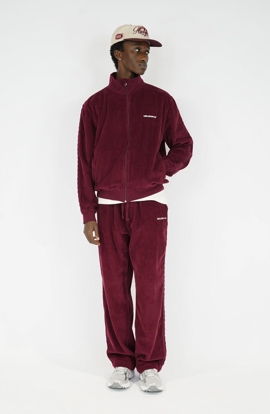 Pantalon streetwear Velvet burgundy
