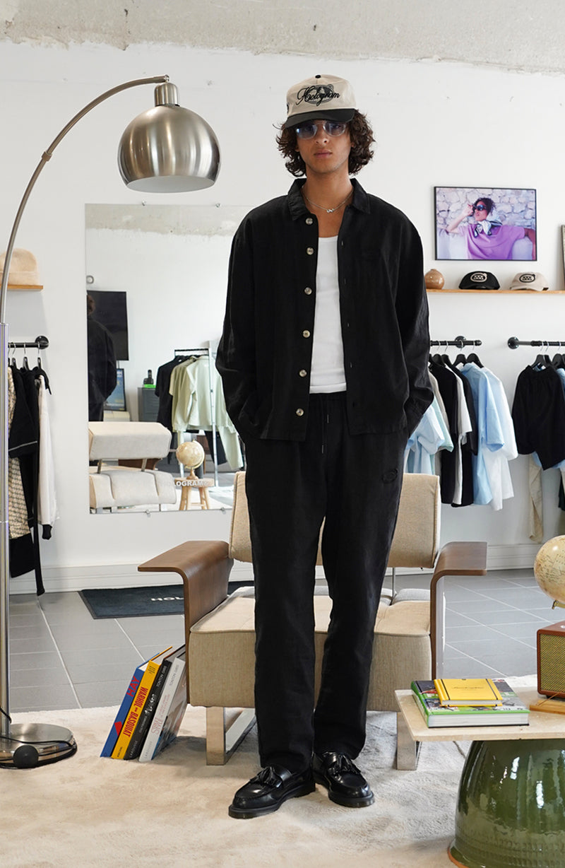 Pantalon streetwear Linen black