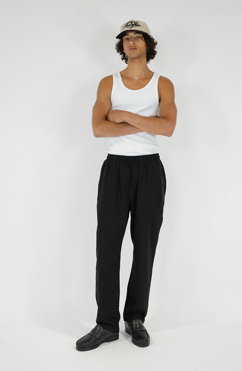 Pantalon streetwear Linen black