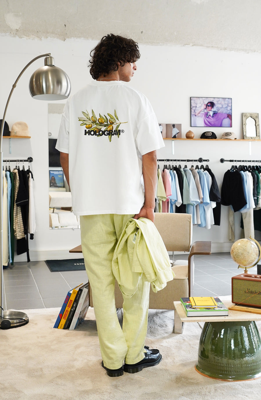 T-shirt streetwear Olive white