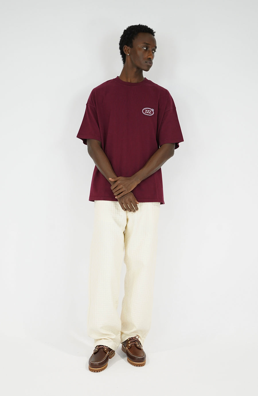 T-shirt streetwear Torn burgundy