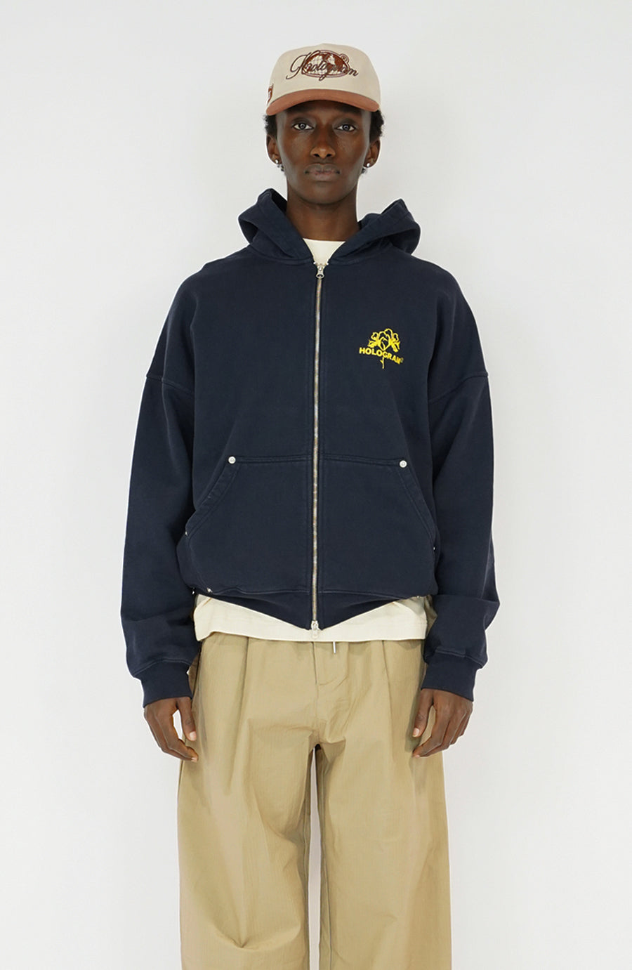 Flower navy jacket