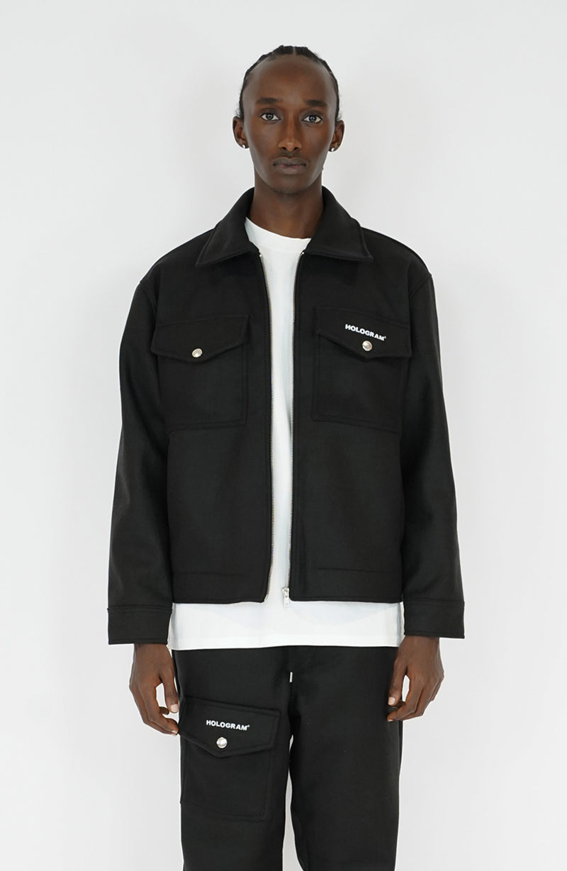 Bold black streetwear jacket