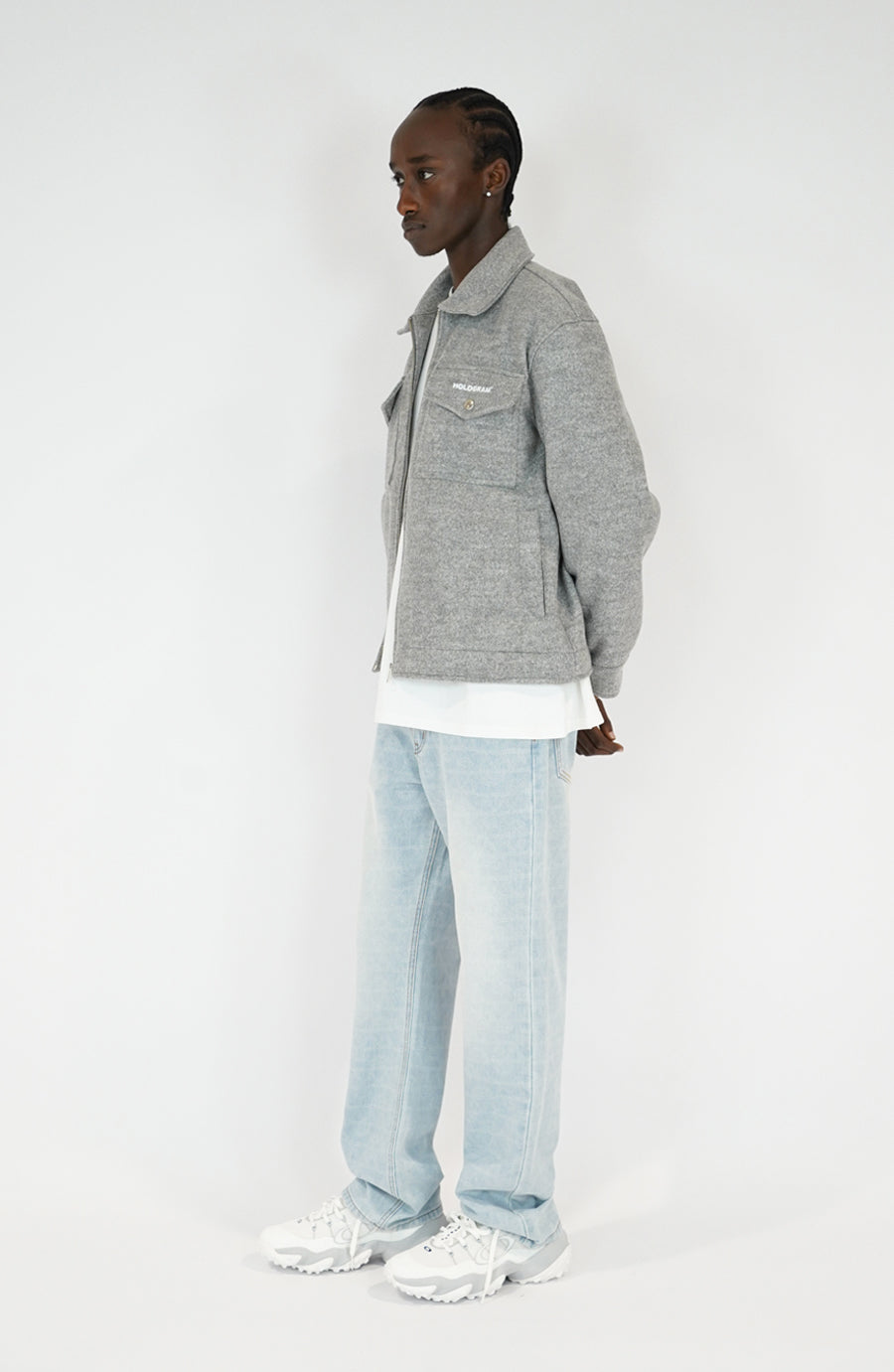 Bold grey streetwear jacket